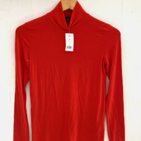 BANANA REPUBLIC Red Modal Mock Neck Knit Top Lightweight Size XS NWT - Picture 1 of 3
